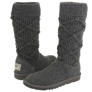UGG Classic Argyle Gray Charcoal Knit Boots